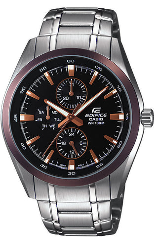 Casio EF338DB-1A Edifice Mens 100M Stainless Steel Watch 100M WR
