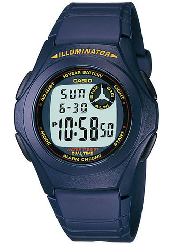 Casio F-200W-2A Digital Illuminator 2 Time-Zones Watch