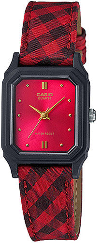 Casio LQ-142LB-4A Classic Ladies Analog Red Watch Cloth Band