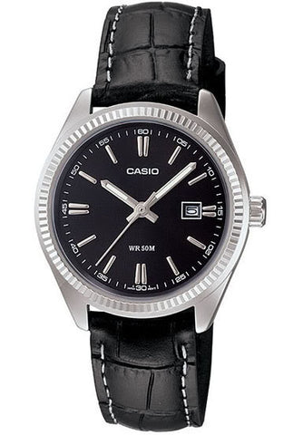 Casio LTP-1302L-1AV Ladies Analogue Leather Band with Date Display Watch