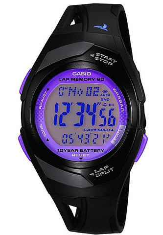 Casio STR-300-1C Ladies Pace Maker Lap Memory 2 Time Zones 5 Alarms Watch