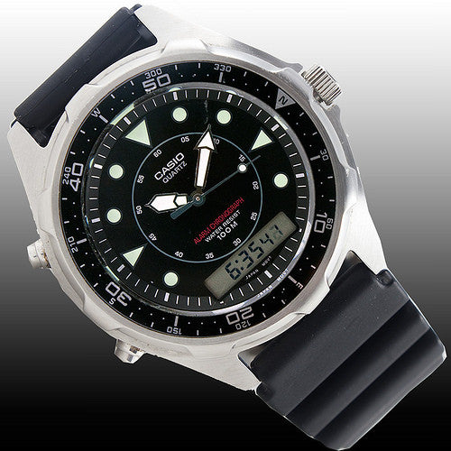 Casio Men's AMW320R-1EV Black Chronograph Ana Digital 100M WR Alarm Watch Mint