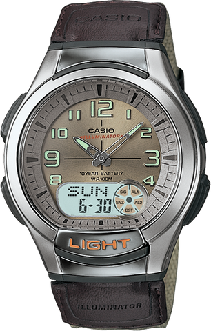 Casio AQ-180WB-5 Mens Analog Digital Sports Databank Watch LED World Time New