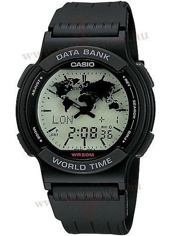 Casio ABX-22LUY-1 Mens Vintage TWINCEPT Analog Digital Databank World Time Watch