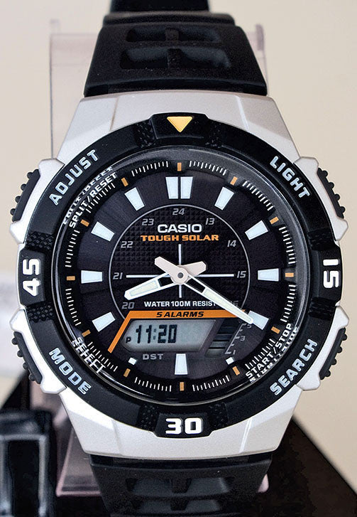 Casio AQ-S800W-1EV SOLAR POWER World Time 5 Alarms 100m Analogue Digital Watch