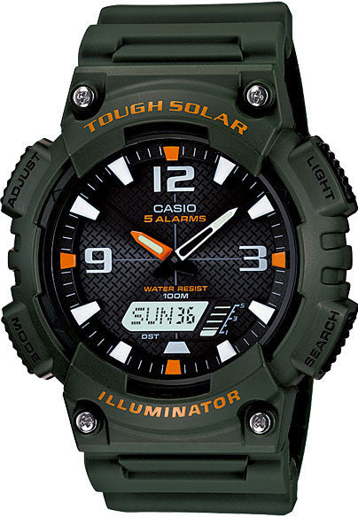 Casio AQ-S810W-3AV SOLAR POWER World Time 5 Alarms 100m Watch