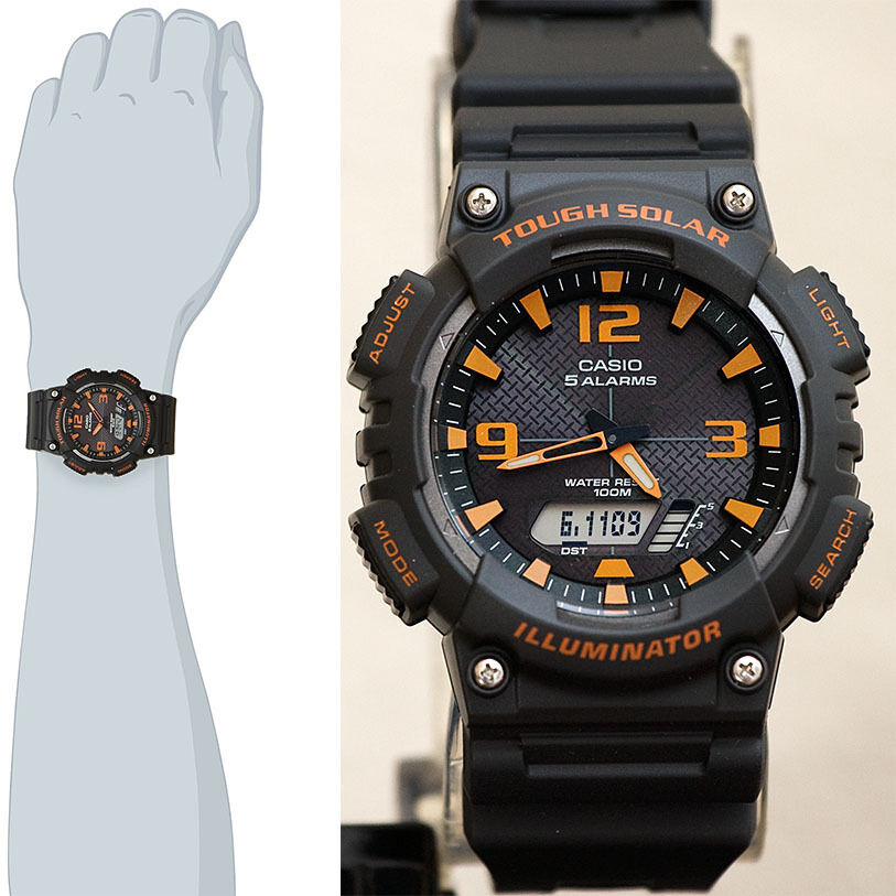 Casio AQ-S810W-8AV SOLAR POWER World Time Alarms 100m Watch