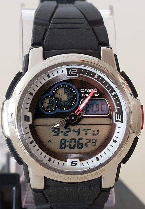 Casio AQF-102W-7BV THERMOMETER World Time 50 Lap Memory Watch