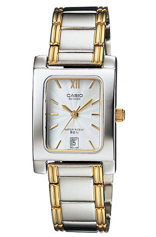 Casio BEL-100SG-7AV Beside Ladies Gold Silver Stainless Steel Dress Watch 50M