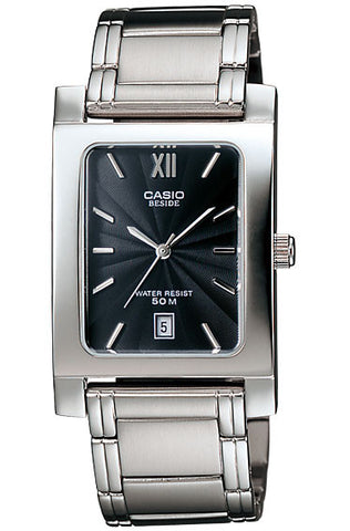 Casio BEM-100D-1A Beside Men's Stainless Steel Analogue Dress Watch 50M Black Dial