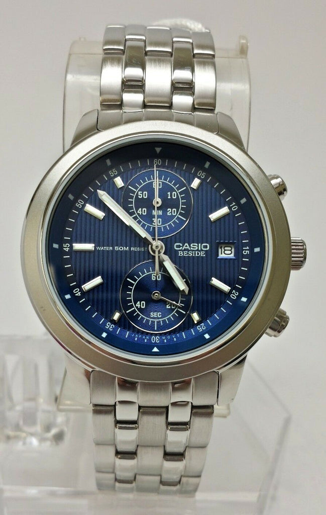 Casio Beside BEM500D-2A Men's Blue Chronograph Watch Date