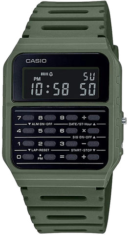 Casio 1980s Green Calculator Watch CA-53WF-3BC Alarm Stopwatch New