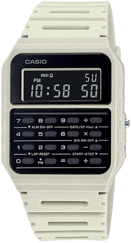 Casio 1980s White Calculator Watch CA-53WF-8BC Alarm Stopwatch New