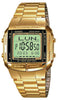 Casio DB-360G-9A Men's Gold Watch 30 Page Databank 13 Languages 10 Year Battery New