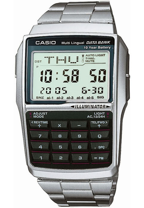 Casio DBC-32D-1A 25 Databank Currency Converter Calculator Watch Steel Band