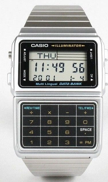 Casio DBC-611-1D Silver Stainless Steel Databank Calculator Watch