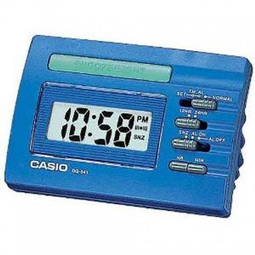 Casio DQ-541-2E Blue LED Light Digital Travel Alarm Clock with Snooze NEW