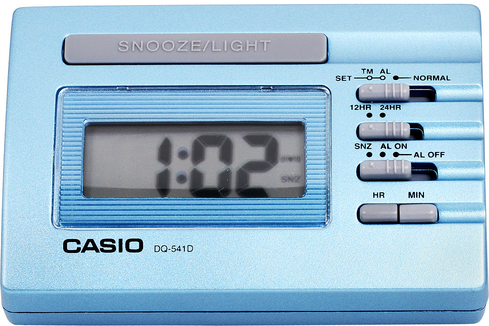 Casio DQ-541D-2R Blue LED Light Digital Travel Alarm Clock with Snooze NEW
