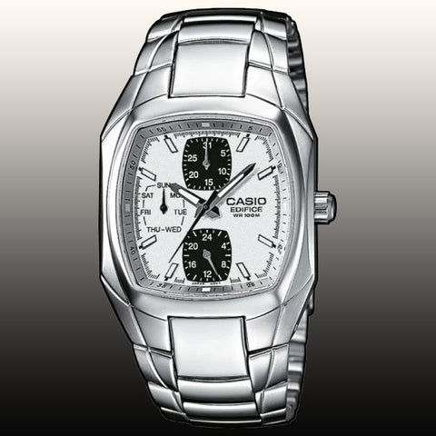 Casio EF-315D-7AV Men's Edifice Stainless Steel Watch White Dial Multi-function