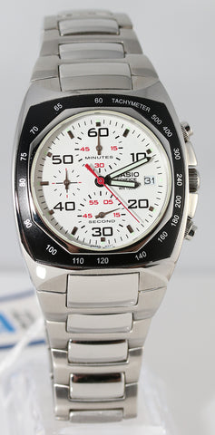 Casio EF-505D-7A Men's Edifice White Analog Watch Steel Multi-Dials 100M WR Stopwatch