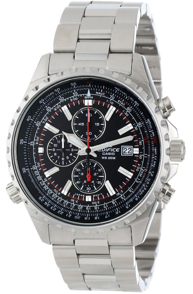 Casio EF-527D-1A Edifice Mens Black Dial 100M Stainless Steel Chronograph Watch New