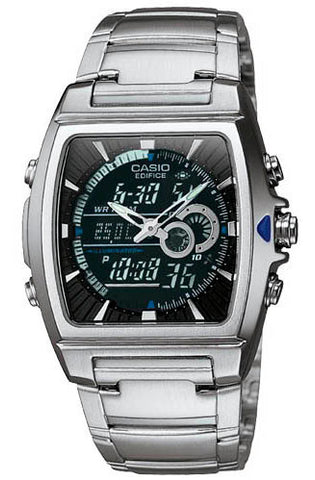 Casio EFA-120D-1A Edifice Mens 100M Stainless Steel Dress Watch Thermometer