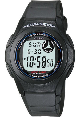 Casio F-200W-1A Digital Illuminator  2 Time-Zones Watch