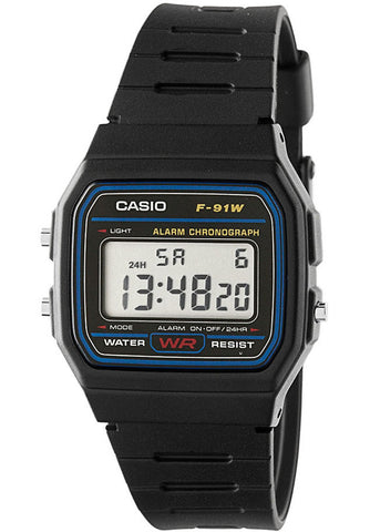 Casio F-91W-1 Classic Digital Black Microlight 7 Year Battery Watch