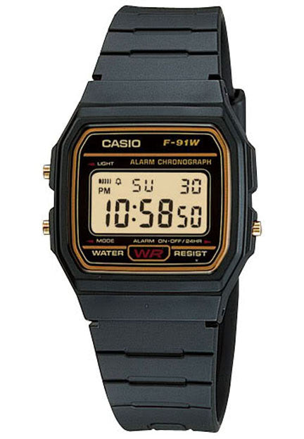 Casio F-91WG-9 Classic Digital Black & Gold Microlight 7 Year Battery Watch