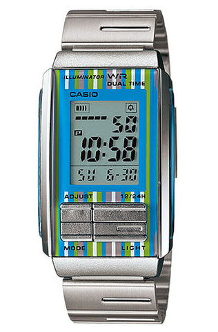 Casio LA-201W-2C Ladies Steel FUTURIST LCD Watch