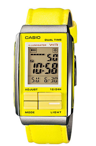 Casio LA-201WBL-9A Women's Futurist Yellow Leather Band Watch