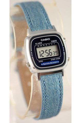 Casio LA-670WL-2A2 Ladies Blue Fabric Band Watch Digital Classic Vintage Casual