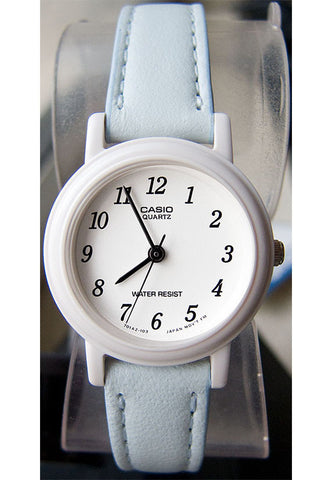 Casio LQ-139L-2B Elegant Ladies White Analogue Leather Band Watch