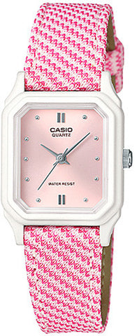 Casio Classic Ladies Analog Pink Design Cloth Band Watch LQ-142LB-4A2 New 2015