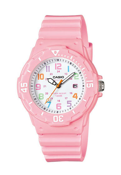 Casio LRW-200H-4B2V Ladies Pink Analogue Shiny Band with Date 100m WR Watch