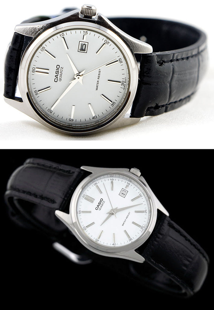Casio LTP 1183E 7A Ladies Analogue with Date Display Leather Band Watch