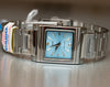 Casio LTP-1237D-2A2 Ladies Blue Analog Square Crystal Watch Steel Dress New