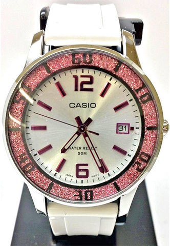 Casio LTP-1359-4AV Ladies White Analogue Resin Band Watch