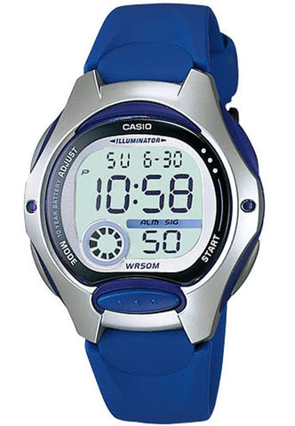 Casio LW-200-2AV Ladies Dark Blue Digital 2 Time Zones LCD Light Alarm Watch