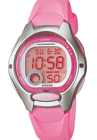 Casio LW-200-4BV Ladies Pink Digital 2 Time Zones LCD Light Alarm Watch