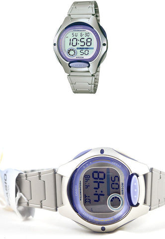 Casio LW-200D-6AV Ladies Purple Digital Sports Watch Stainless Steel Bracelet