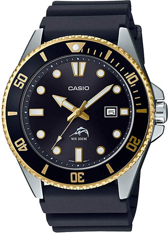 Casio MDV-106G-1A Mens 2020 Duro 200M Analog 200M Diver Sports Watch New Black and Gold