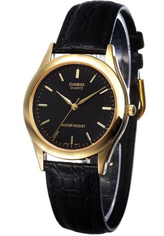 Casio MTP-1093Q-1A Men's Black Analogue Quartz Watch Leather Band