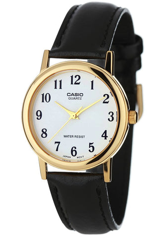 Casio MTP-1093Q-7B2 Men's White Analogue Quartz Watch Leather Band