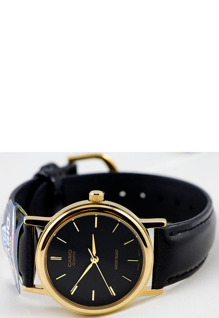 Casio MTP-1095Q-1A Men's Watch Black Analogue Quartz Watch Leather
