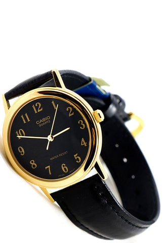 Casio MTP-1095Q-1B Men's Black Analogue Quartz Watch Leather