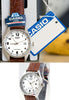 Casio MTP-1175E-7B Men's Analogue Watch Leather Band Croc Classic White