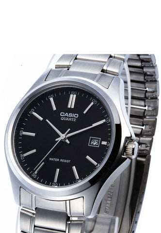 Casio MTP-1183A-1AD Men's Black Analogue Quartz Steel Band Watch with Date Display New