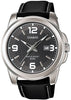 Casio MTP-1314L-8AV Men's Gray Face Black  Leather Band with Date Display Watch