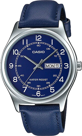 Casio MTP-V006L-2B Mens Analog Gold Tone Watch Brown Leather Band Day Date